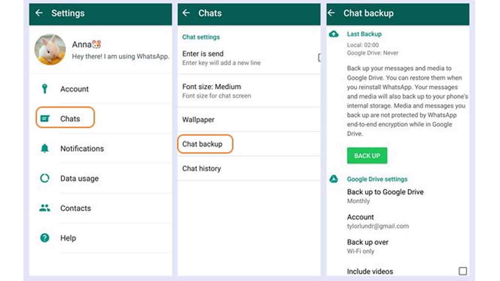 WhatsApp Chat Backup in Samsung